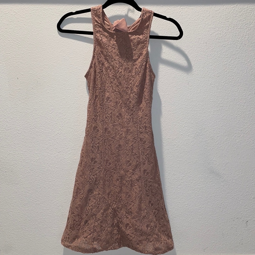 Speechless Juniors Lace Skater Dress Tie Back